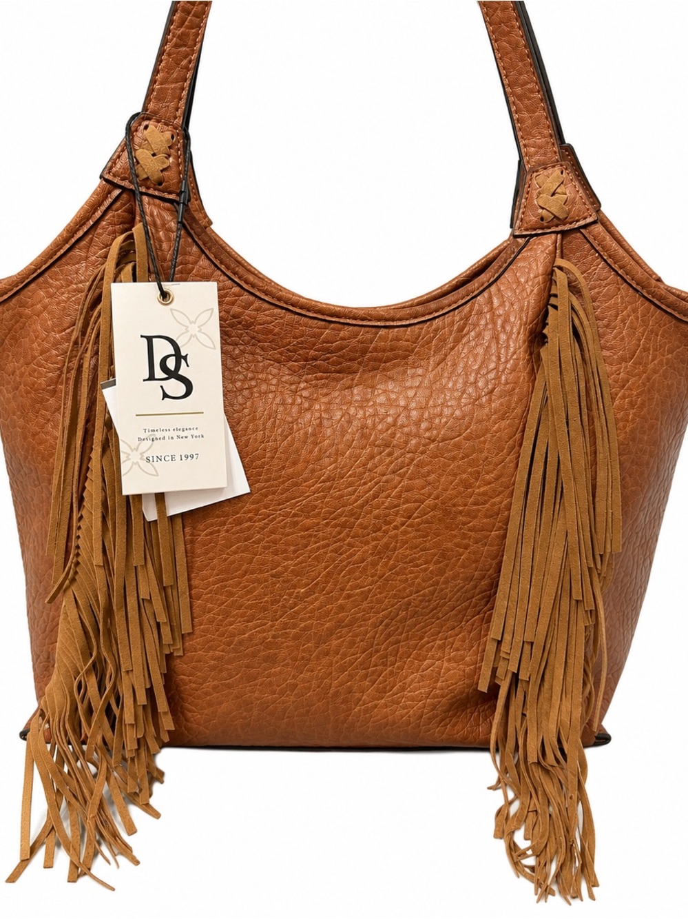 DS Tan Fringe Hobo Shoulder Bag